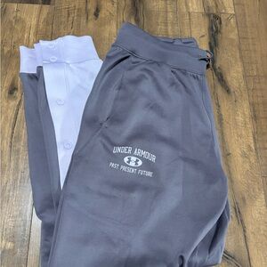 Under Armour Gray and White Track Pants